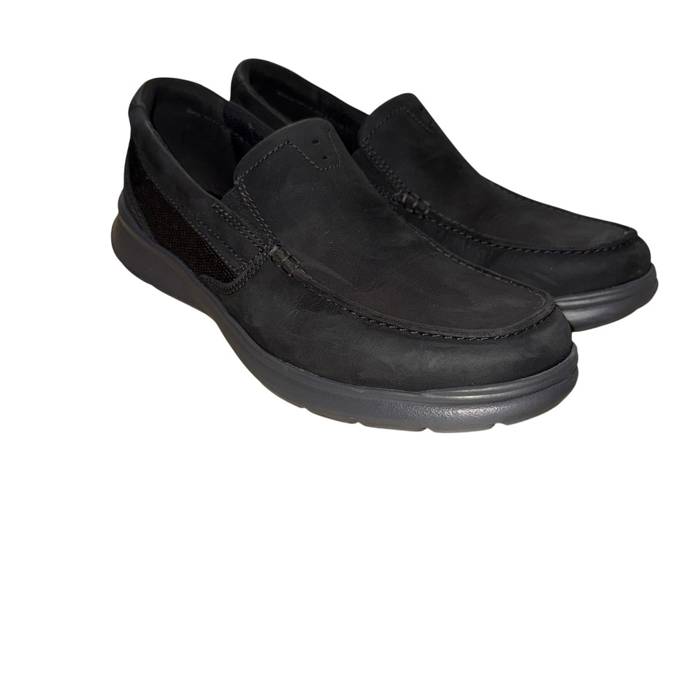 Clarks Collection Slip On Loafers 11.5 Black Leather Ultimate Comfort Shoes
